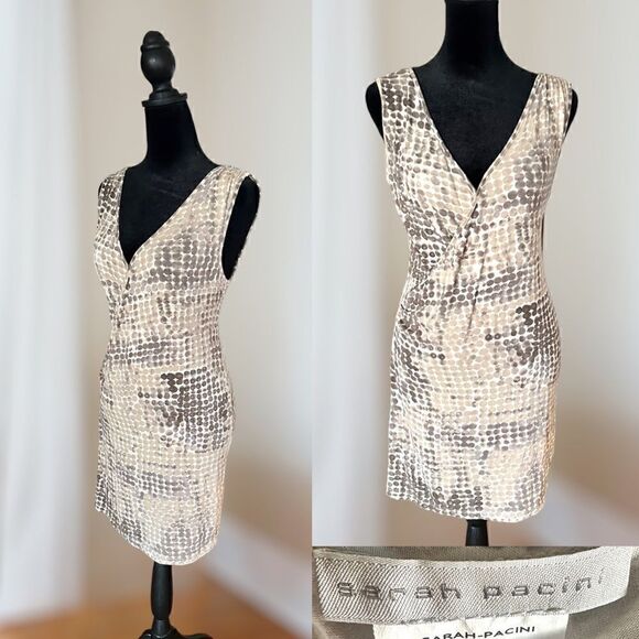 Sarah Pacini Sleeveless Tunic Faux Wrap dress Size M - Picture 1 of 14